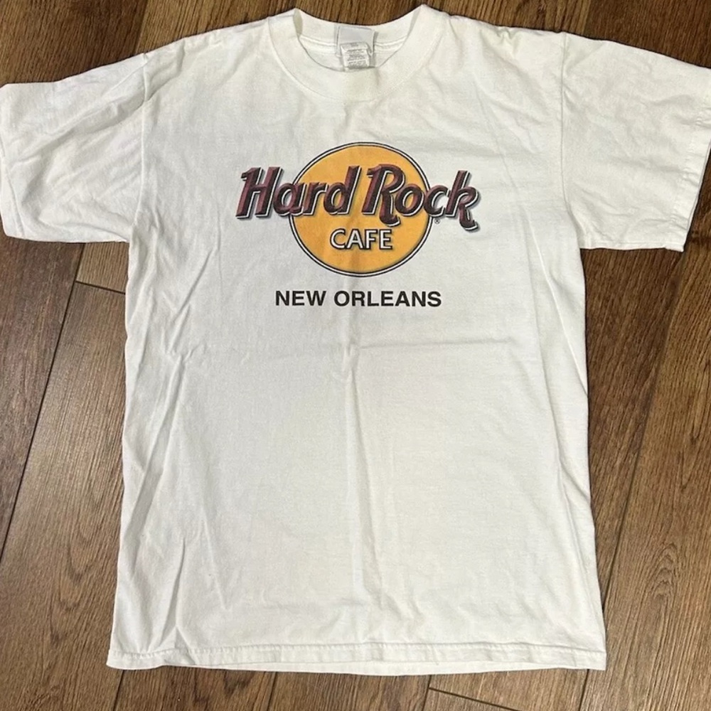 Vintage Hard Rock Cafe Shirt Men's Small White Short Sleeve New Orleans VTG